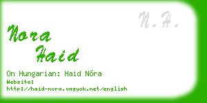 nora haid business card
